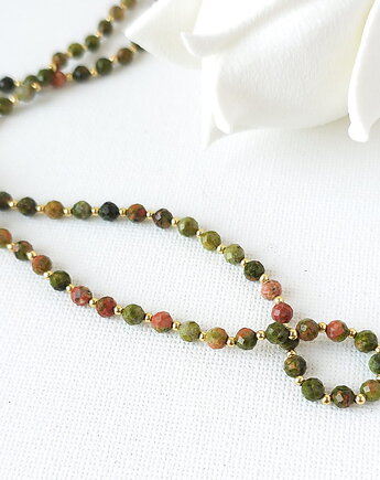 Naszyjnik z kamieni naturalnych: jaspis unakit, MYNESS