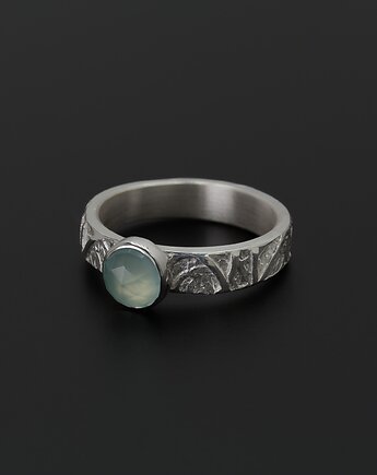 Srebrny pierścionek z agatem aqua, LE JEWELRY