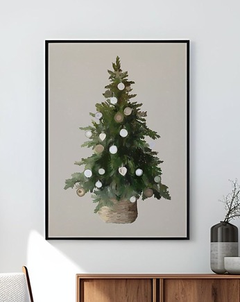 Plakat Swiąteczny na ścianę A3 Minimalistyczny Plakat nowoczesny Choinka, Kalibri Arts