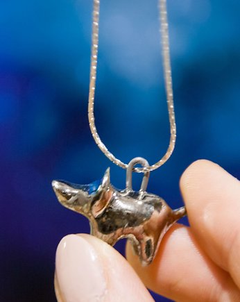 miniaturowy srebrzony triceratops, Head Made art