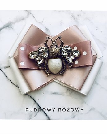 Brosza Glamour  z Robalem z kryształków, Pudrowy Różowy