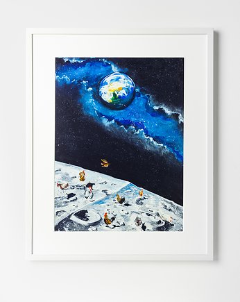 Ilustracja Autorska: Kury na księżycu, Burakovvska