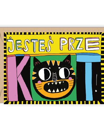 Pop-artowa kartka dla kociarza Jesteś PRZEKOT!, Cudowianki