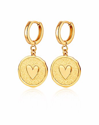 Kolczyki  LOVE COINS-srebro, złoto 24K, różowe złoto 18K, ISSI Jewelry