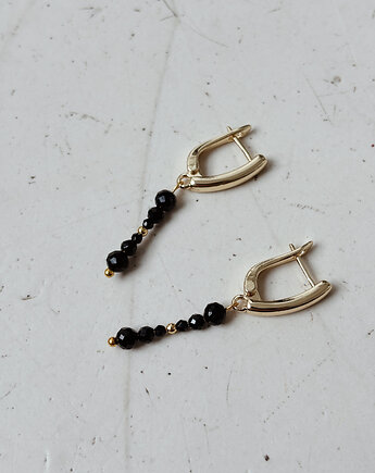 Kolczyki pozłacane onyks, Chmolowska Jewellery