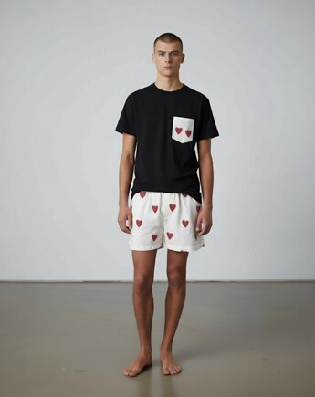 Piżama Unisex bawełniana w walentynkowe serca, HisOutfit