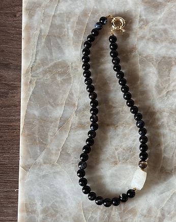 Naszyjnik Agat czarny i Cytryn, Chmolowska Jewellery