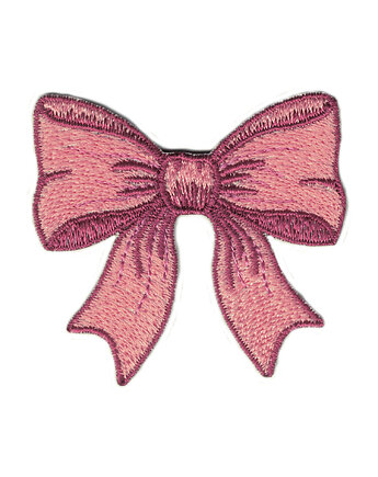 Naszywka naprasowanka KOKARDA RÓŻOWA termo haftowana dziecięca 5.8x5,5cm, Wyszywane
