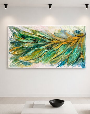 Wyprzedaż - duży obraz na płótnie ręcznie malowany 80x160m wysyłka 24h, art and texture