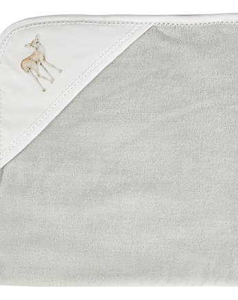 Ręcznik niemowlęcy Premium z kapturkiem Fawn Biały 80x80 cm, Cotton & Sweets