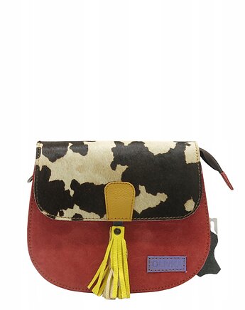 Torebka listonoszka zamszowa damska regulowany pasek kolorowa OLIVKA, Olivka Warsaw