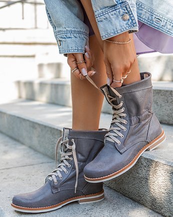 RĘCZNIE ROBIONE BOTKI ZAPATO 424  SZARY, Zapato