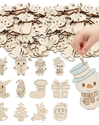 Ze sklejki ozdoby świąteczne 50SZT Kształty ozdoby, smxdsgn