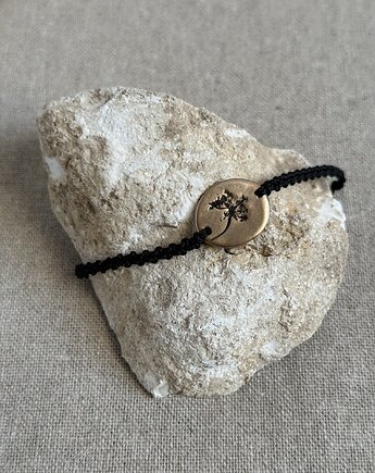 Bransoletka sznurkowa z detalem z brązu, Metalova Magia