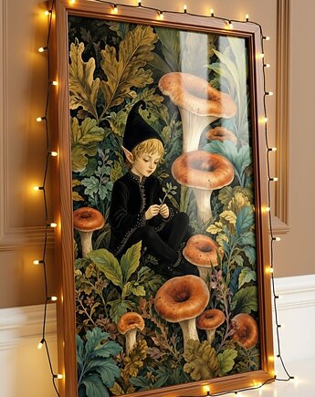 PLAKAT pokój dziecka las jesienny ilustracja grafika elf, black dot studio