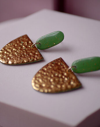 Kolczyki z glinek złote od święta, MODELINOVA