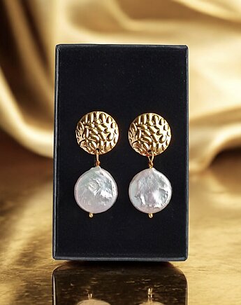 Okrągłe perły : kolczyki : wyjątkowy prezent PREMIUM, kaktusia