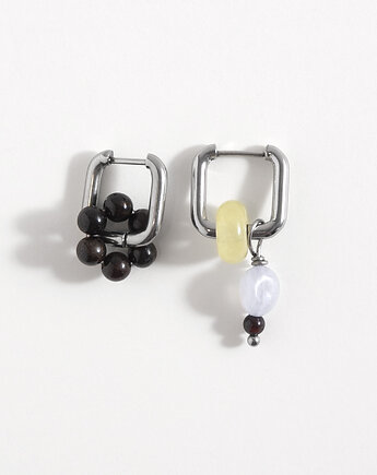 Srebrne kolczyki z kamieni naturalnych, ech studio