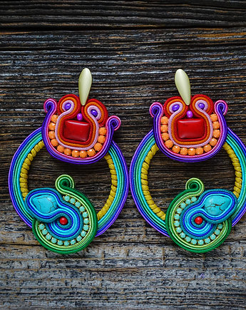 Gigi- duże i etniczne kolczyki soutache, Mró Soutache