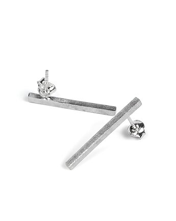 Kolczyki sztyfty mini patyczki srebrne, KOBELA