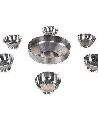 Komplet misek stal nierdzewna, włoski design, lata 80, produkcja: Włochy, Przetwory design