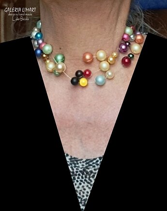 Multum na szyi Kolorowy naszyjnik eteryczny ze szklanych pereł super Prezent, Galeria Limart