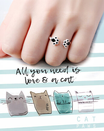 Pierścionek Cat Paws - boho kolekcja, Makaliboo