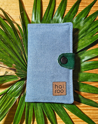 Portfel FUKU z bawełny canvas i bawełny drelich niebieski, hairoo