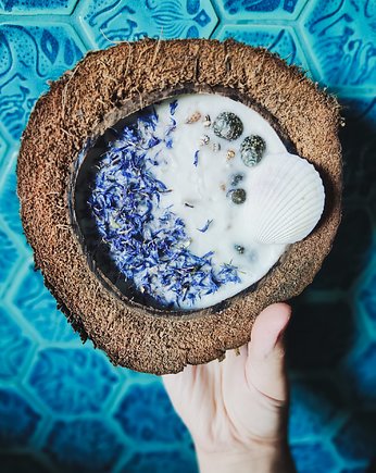 Świeca sojowa w kokosie raw, hoaloha