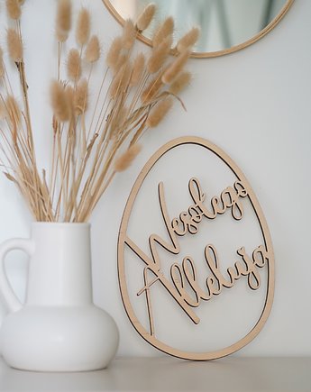 Wesołego Alleluja - drewniane jajko wielkanocne, Decorify