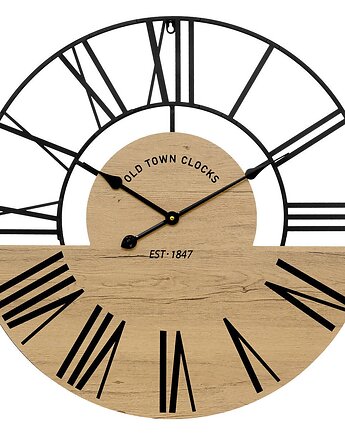 Zegar wiszący metalowy, MDF 70 cm, AUER, MIA home