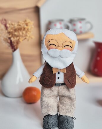 Figurka na Dzień Dziadka. Filcowy Dziadek, idealny na prezent., TuliTysie
