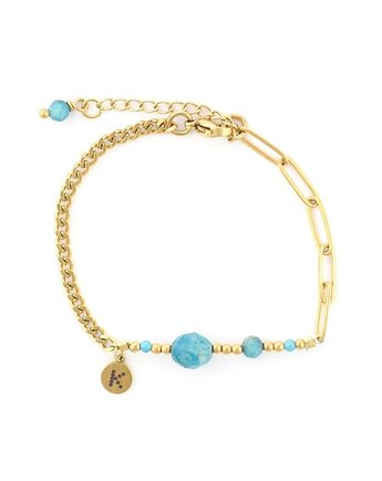 Bestseller! Bransoletka zodiakalna - Wodnik Pozłacana stal szlachetna, Kulka Bransoletki