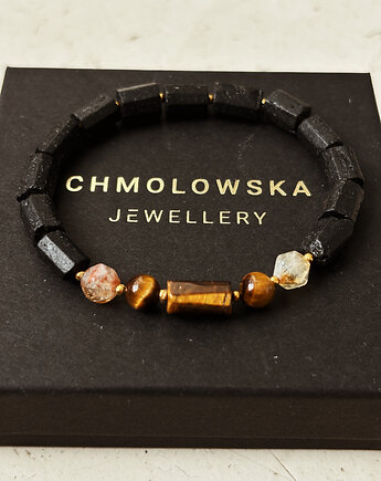 Bransoletka męska Tygrysie Oko i Cytryn, Chmolowska Jewellery