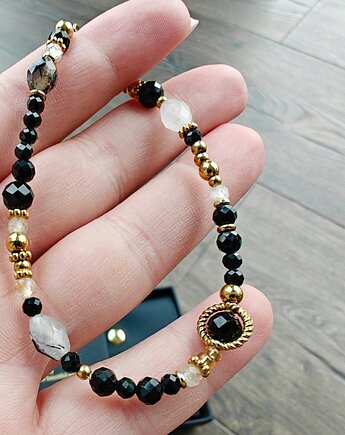 Bransoletka turmalin cytryn kryształ, NESSING handmade