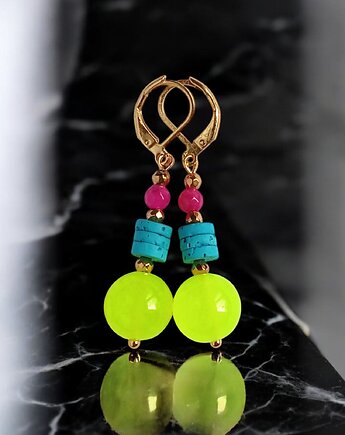 Kolczyki : FLUO summer collection ::  5cm, kaktusia