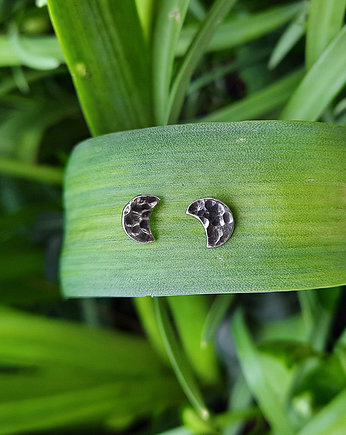 Kolczyki srebrne MOON Sierpy srebro 925, ZIĘBA