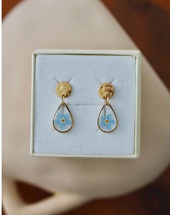 Kolczyki wiszące z niezapominajkami, ANKO rekodzielo