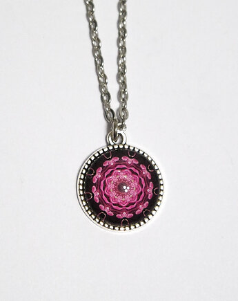 Medalion, naszyjnik - Różowa mandala - mały, yenoo