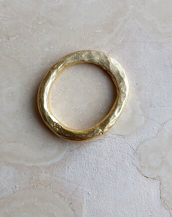Pierścionek ZEN nr.1, rustic, owal, mosiądz młotkowany, modesign