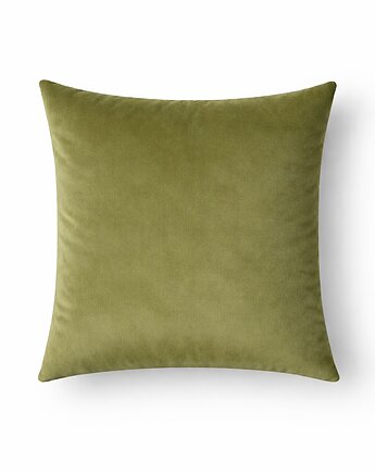 Oliwkowa poszewka dekoracyjna z weluru, Elado