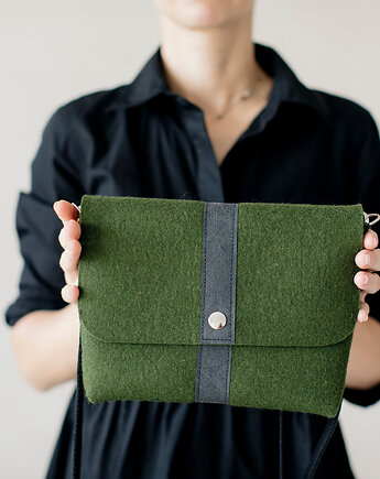 Marmollada - filcowa listonoszka LEŚNA + czarny, marmollada