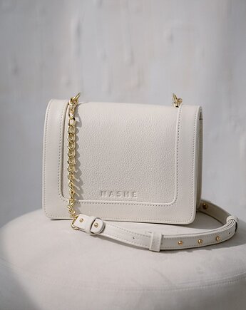Skórzana torebka -ecru- GLOW BAG, NASHE
