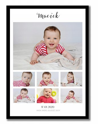 Plakat metryczka z imieniem i datą narodzin maluszka,, Sowia Aleja