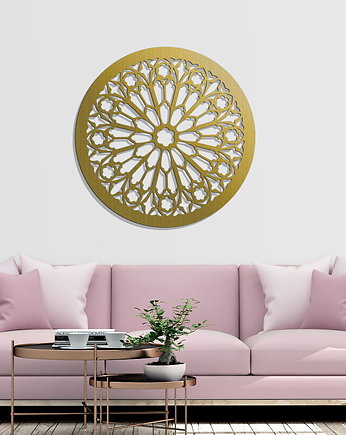 AŻUROWA ROZETA GOTYCKA,ROSE DU MIDI,  DEKORACJA ŚCIENNA 3D, ORNAMENT,60 CM, Z, ORNAMENTI