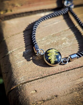 Bransoletka na sznurku z paprocią, Figa handmade accessories