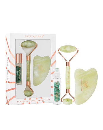 CRYSTALLOVE Jade Beauty Set: roller + gua sha, CRYSTALLOVE