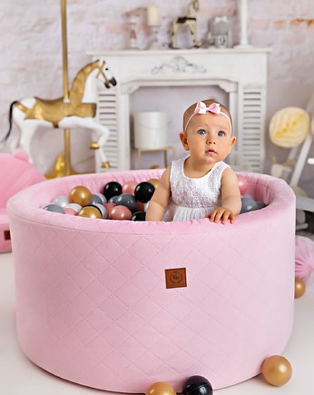 Basen z kulkami różowy pikowany velvet, Royal Child