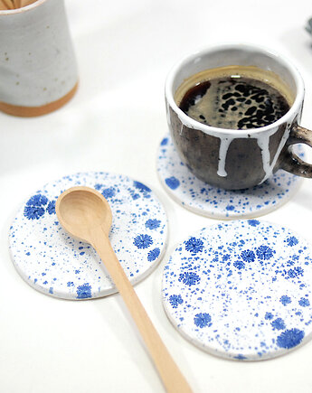 Nakrapiane podkładki pod kubek - lód, 10FingersArt