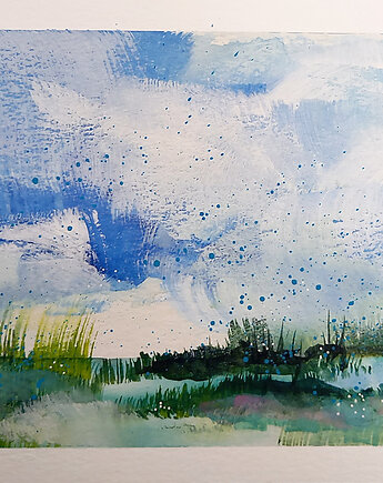 Pejzaż 30 - akwarela  140x210 mm, Katarzyna Radzka